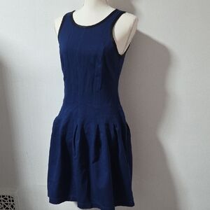 Banana Republic Navy Blue W/ Black Trim Dress Size 10
